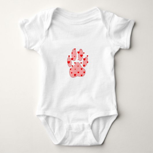 Roze pootafdruk met harten romper (Voorkant)