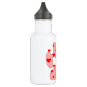 Roze pootafdruk met harten waterfles (Links)