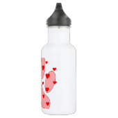 Roze pootafdruk met harten waterfles (Rechts)