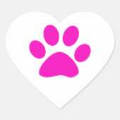 Roze Pootafdrukken Cute Meisjesachtige Kleurrijke  Hart Sticker (Voorkant)