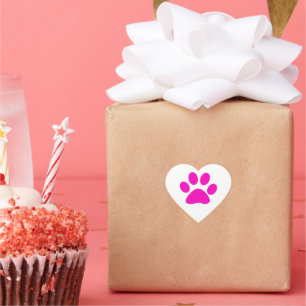 Roze Pootafdrukken Cute Meisjesachtige Kleurrijke Hart Sticker