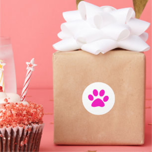 Roze Pootafdrukken Cute Meisjesachtige Kleurrijke  Ronde Sticker