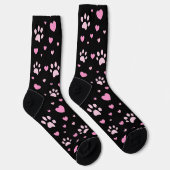Roze Pootafdrukken & Hartjes Bemanning Sokken (Rechts)
