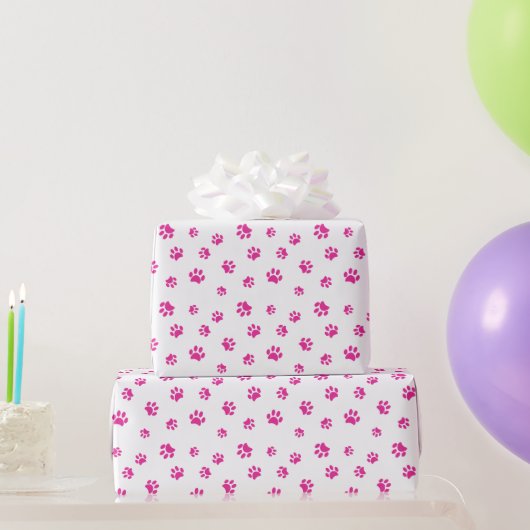 Roze Pootafdrukken Patroon Cadeaupapier (Feestgeschenken)