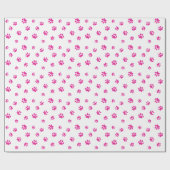 Roze Pootafdrukken Patroon Cadeaupapier (Vlak)