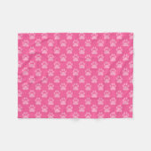 Roze Pootafdrukken Patroon Fleece Deken (Voorkant (Horizontaal))