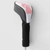 Roze pootafdrukontwerp golfheadcover (Schuin)