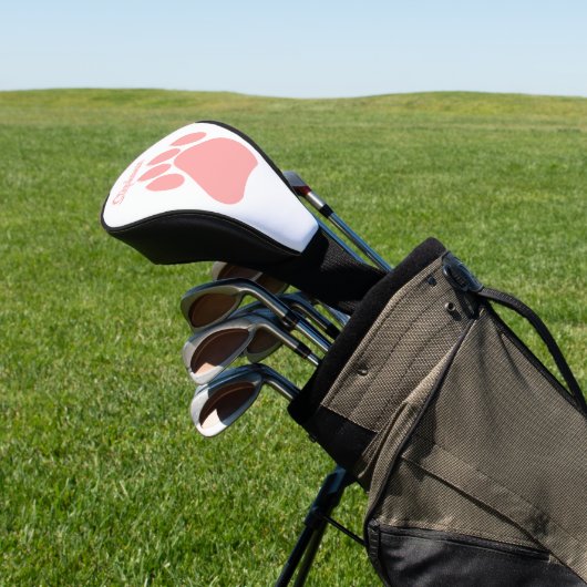Roze pootafdrukontwerp golfheadcover (Insitu)