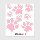 Roze pootafdruksticker sticker (Vel)