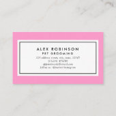 Roze pootdruk visitekaartje voor het groompen van  (Achterkant)