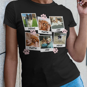 Roze Pootjes 6 Honden Snapshots Foto Sjabloon T-shirt