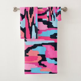 Roze Pop Abstract Bad Handdoek