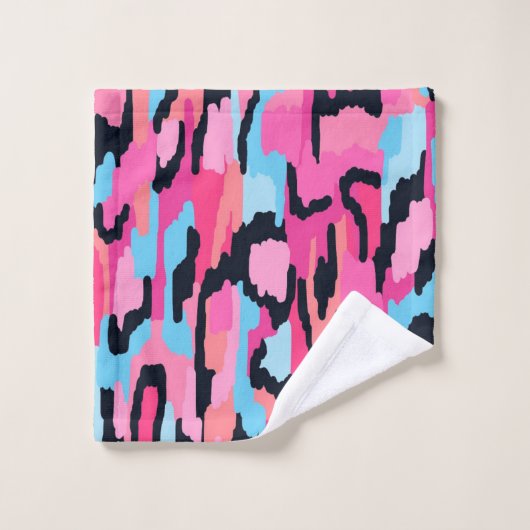 Roze Pop Abstract Bad Handdoek (Wasdoekje)