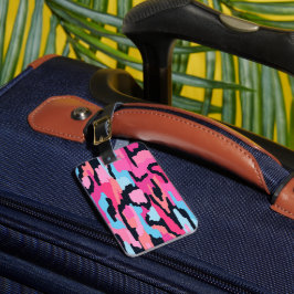 Roze Pop Abstract Bagagelabel