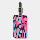 Roze Pop Abstract Bagagelabel (Voorkant verticaal)