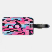 Roze Pop Abstract Bagagelabel (Achterkant horizontaal)