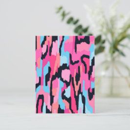 Roze Pop Abstract Briefkaart