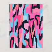 Roze Pop Abstract Briefkaart (Voorkant)