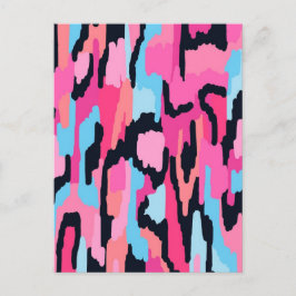 Roze Pop Abstract Briefkaart