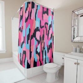 Roze Pop Abstract Douchegordijn