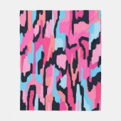 Roze Pop Abstract Fleece Deken (Voorkant)