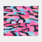 Roze Pop Abstract Fleece Deken (Voorkant (Horizontaal))