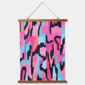 Roze Pop Abstract Hangend Wandkleed (Voorkant)