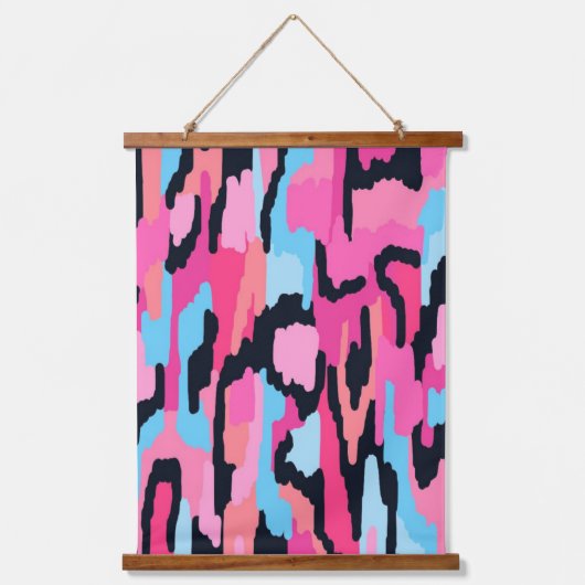 Roze Pop Abstract Hangend Wandkleed (Voorkant)