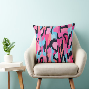 Roze Pop Abstract Kussen