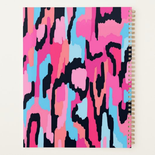 Roze Pop Abstract Planner (Achterkant)