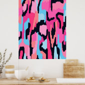 Roze Pop Abstract Poster (Keuken)
