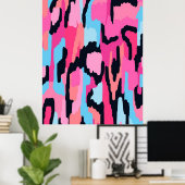 Roze Pop Abstract Poster (Thuiskantoor)