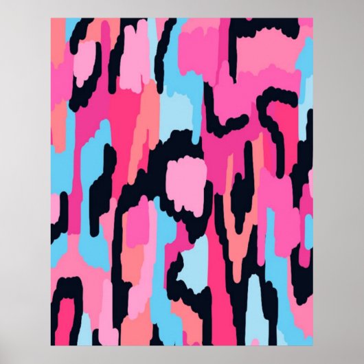 Roze Pop Abstract Poster (Voorkant)