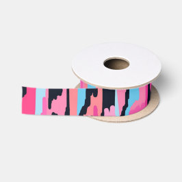 Roze Pop Abstract Satijnen Lint