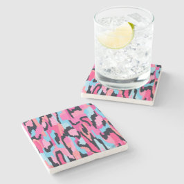 Roze Pop Abstract Stenen Onderzetter