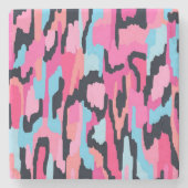 Roze Pop Abstract Stenen Onderzetter (Voorkant)