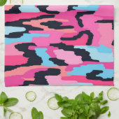 Roze Pop Abstract Theedoek (Gevouwen)