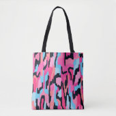 Roze Pop Abstract Tote Bag (Voorkant)