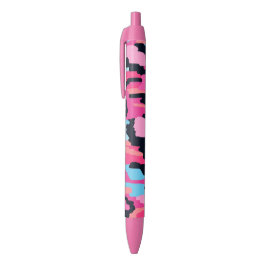 Roze Pop Abstract Zwarte Inkt Pen
