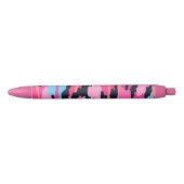 Roze Pop Abstract Zwarte Inkt Pen (Voorkant)