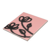 Roze Pop Art Bloemtegel Tegeltje (Zijkant)