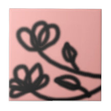 Roze Pop Art Bloemtegel