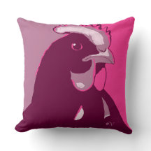 Roze Pop Art Chicken Pillow
