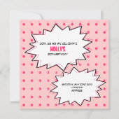 Roze Pop Art Cupcake Birthday Uitnodiging (Voorkant)