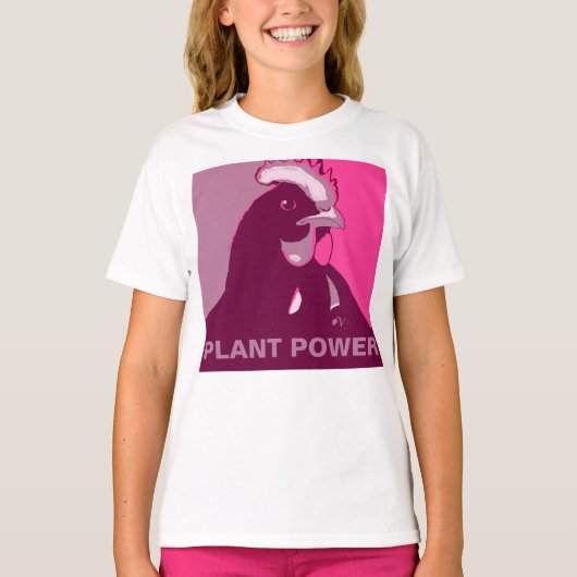 ! Roze Pop Art Geïnspireerd Kip Tshirt (Voorkant)