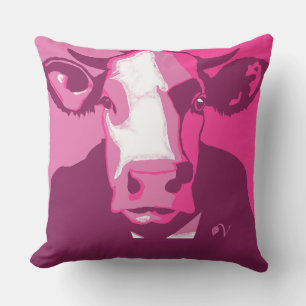 Roze Pop Art Koe Kussen