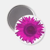 Roze Pop Art Sunflower Magneet (Voorkant / Achterkant)