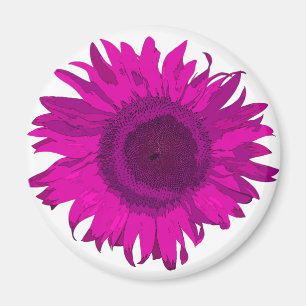 Roze Pop Art Sunflower Magneet