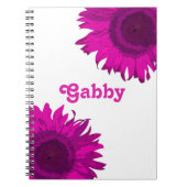 Roze Pop Art Sunflower Notitieboek (Voorkant)