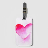 Roze pop art valentijn bagagelabel (Voorkant (verticaal))